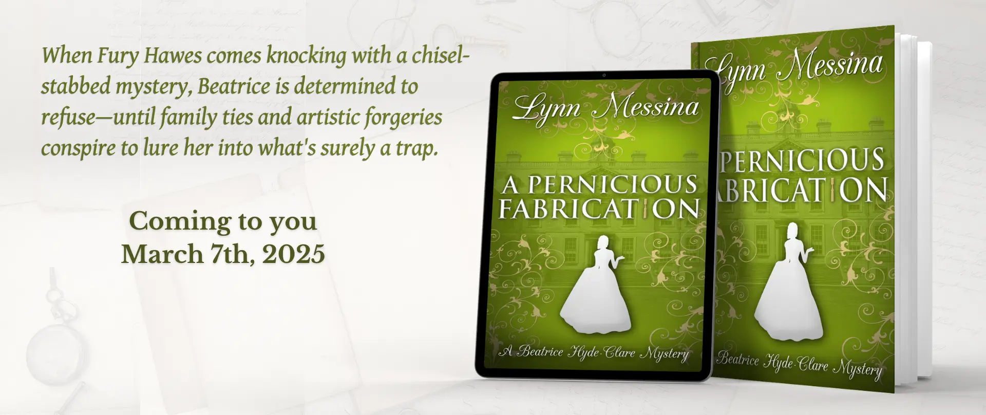 Website Banner for the book A Pernicious Fabrication by Lynn Messina